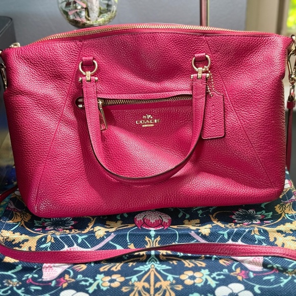 Coach Pink Leather Shoulder Bag - Picture 1 of 9